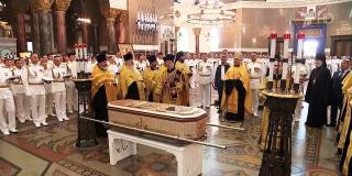 В главный храм ВМФ принесены мощи святого покровителя флота адмирала Феодора Ушакова 2